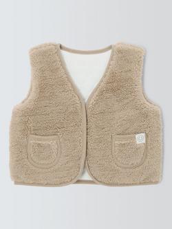 John Lewis Baby Reversible Gilet, Natural, Natural