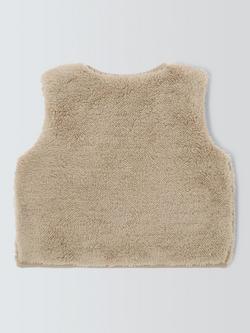 John Lewis Baby Reversible Gilet, Natural - view 2, Natural