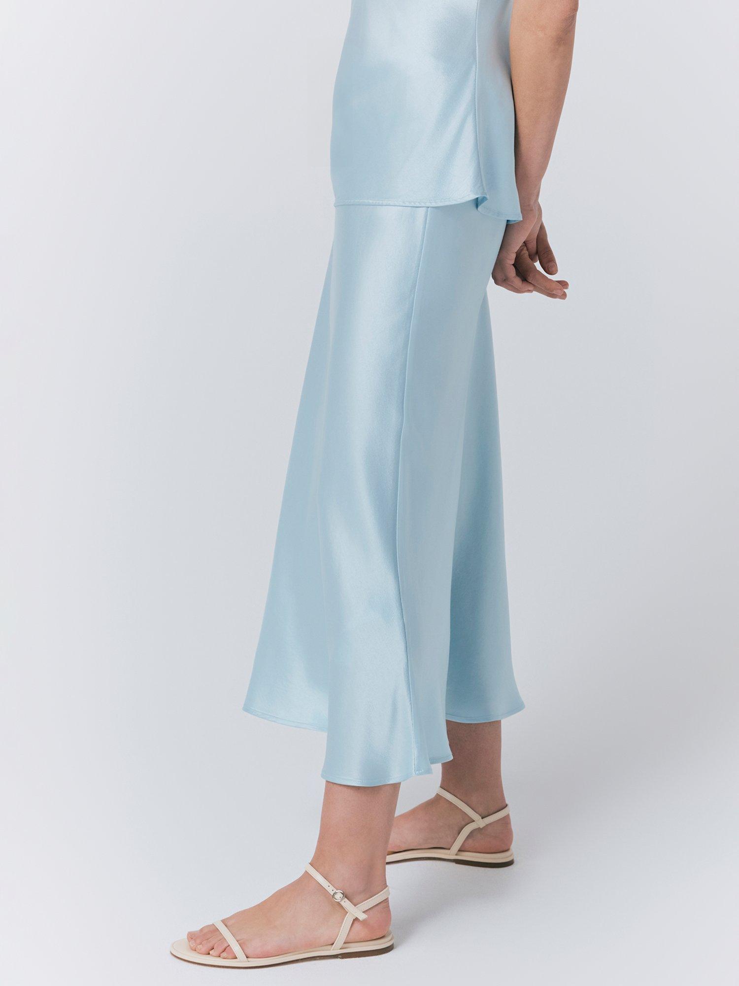 Product image 3 of 4, which shows Ghost Luna Satin Skirt, Light Blue, L