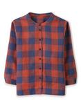 Celtic & Co. Check Pure Linen Swing Shirt, Rust/Navy