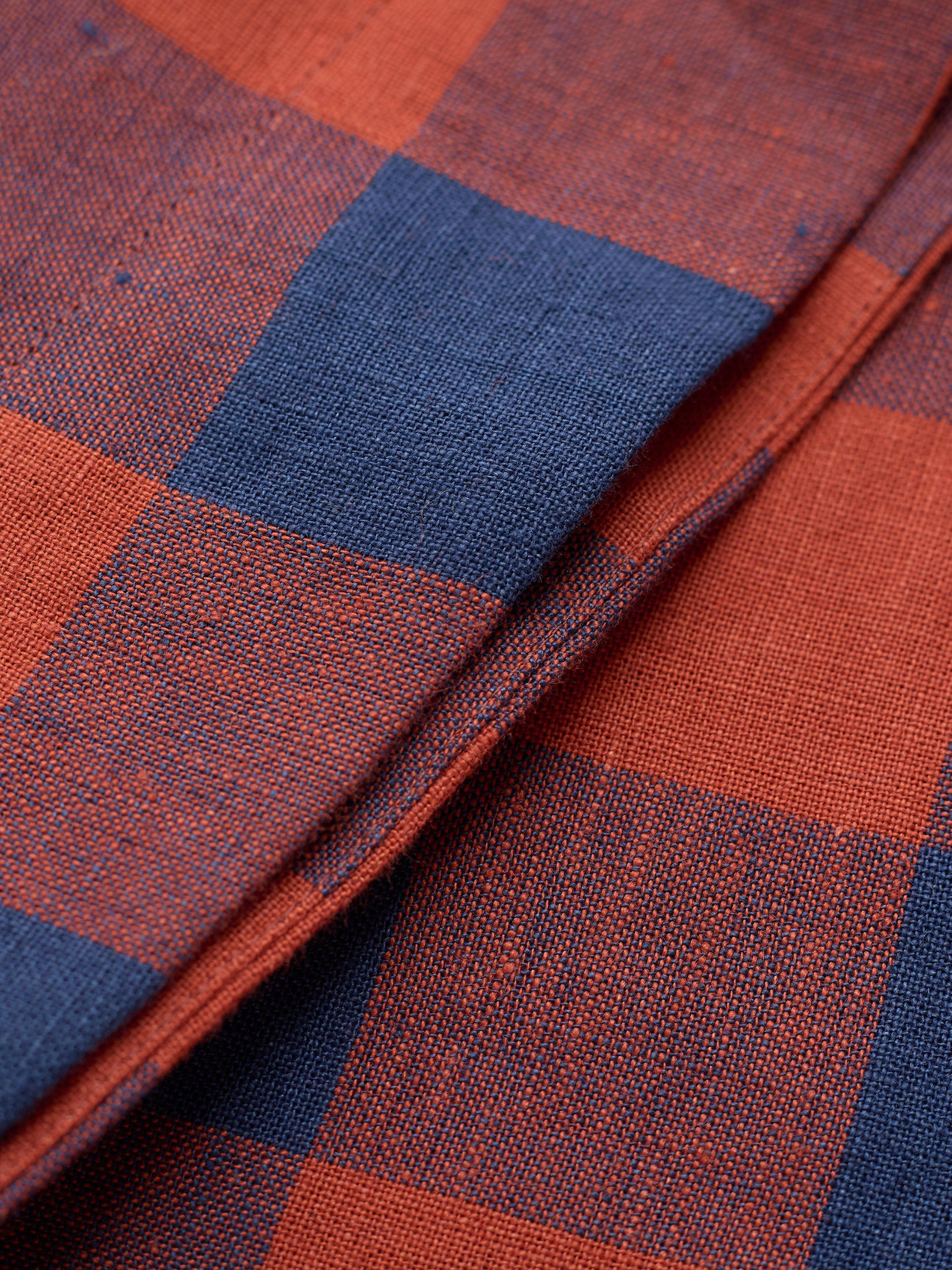 Product image 3 of 5, which shows Celtic & Co. Check Pure Linen Swing Shirt, Rust/Navy, 8