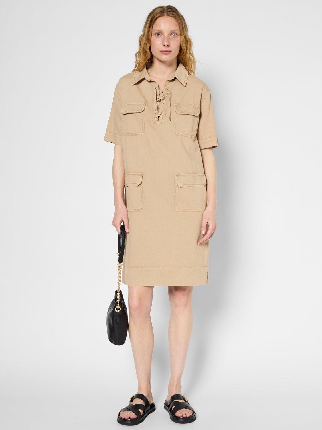 Product image 1 of 6, which shows Gerard Darel Pepita Utility Dress, Camel, 6