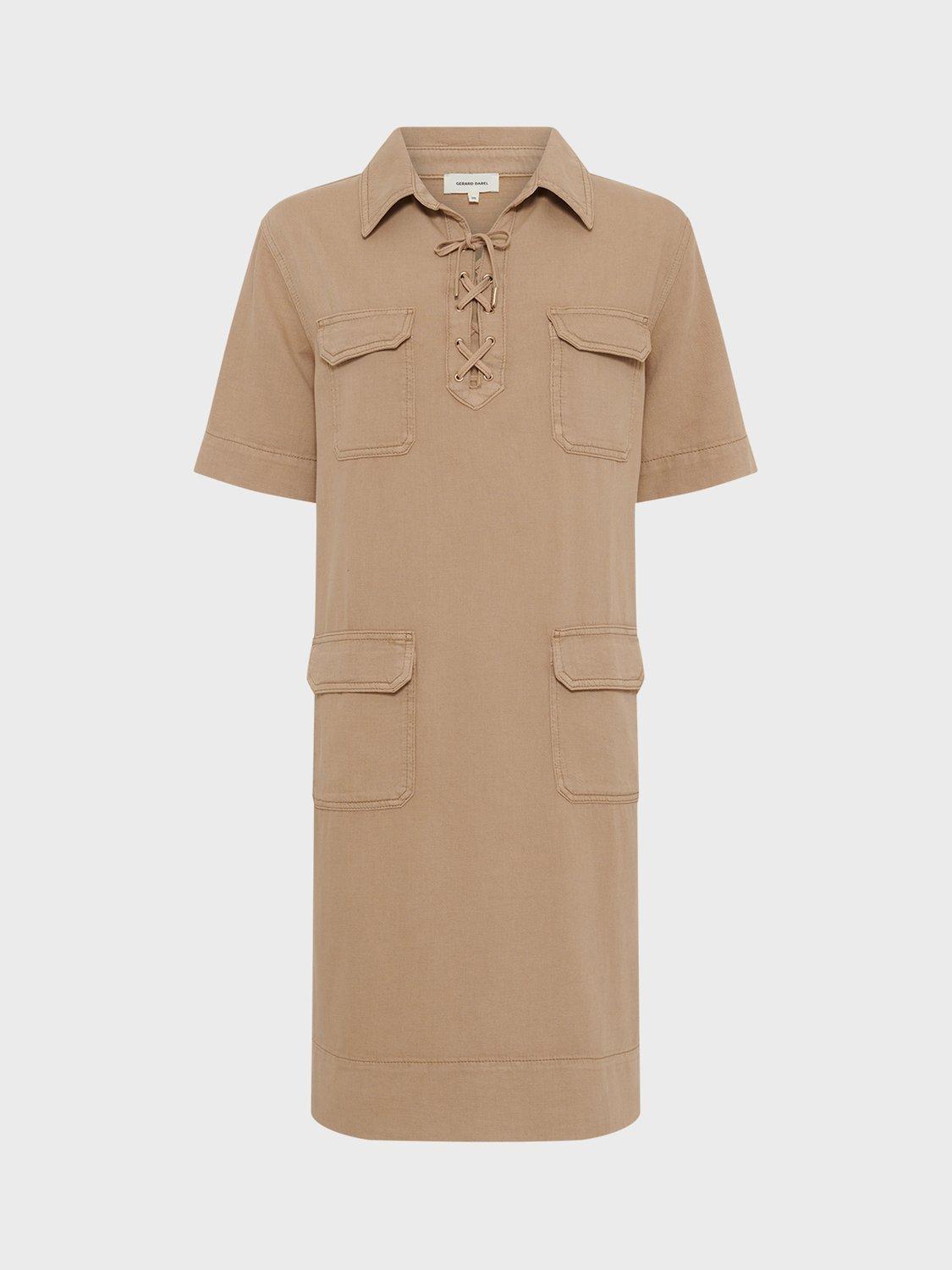 Product image 4 of 6, which shows Gerard Darel Pepita Utility Dress, Camel, 6