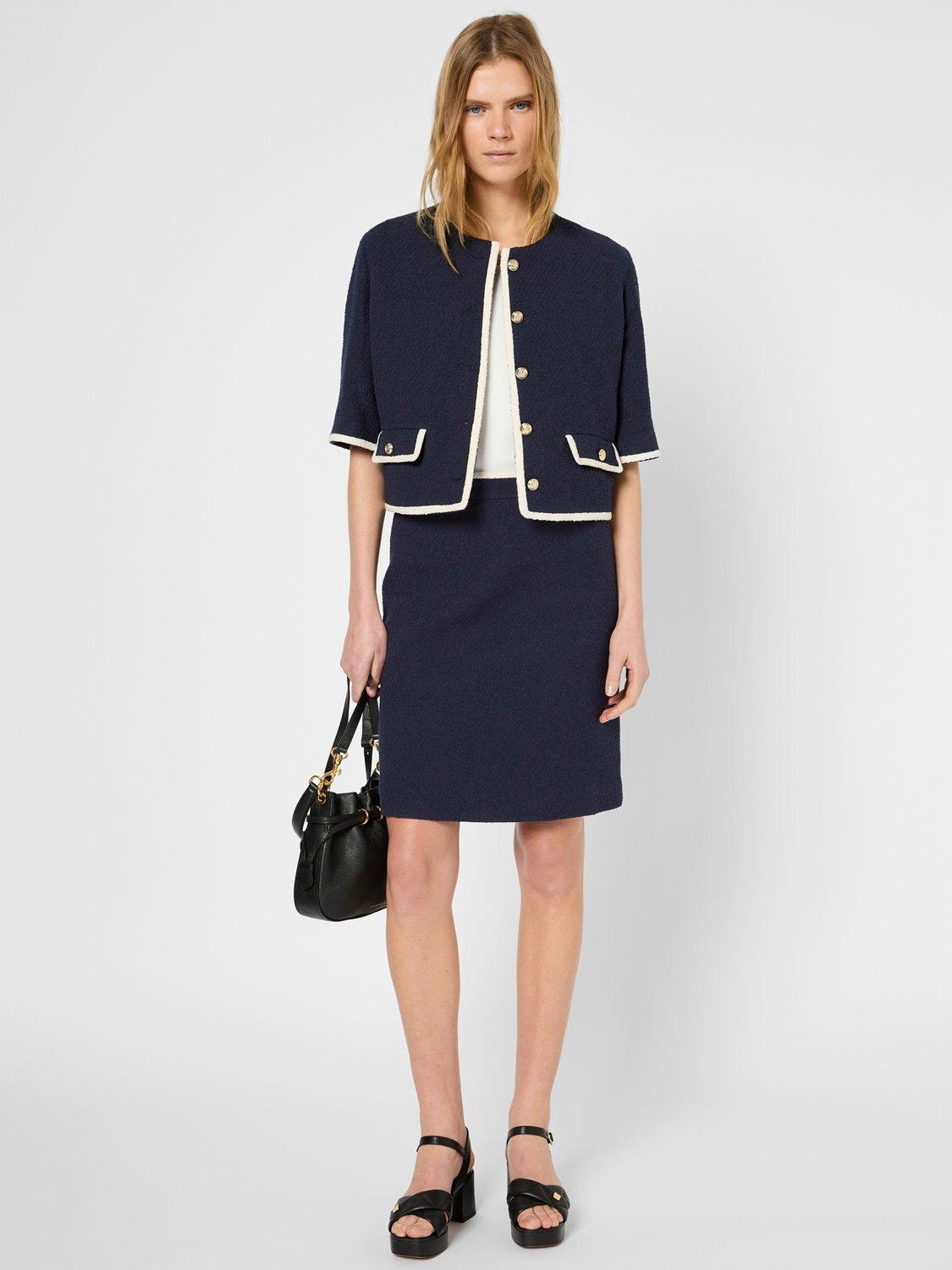 Product image 1 of 1, which shows Gerard Darel Vahine Textured Skirt, Navy, 12