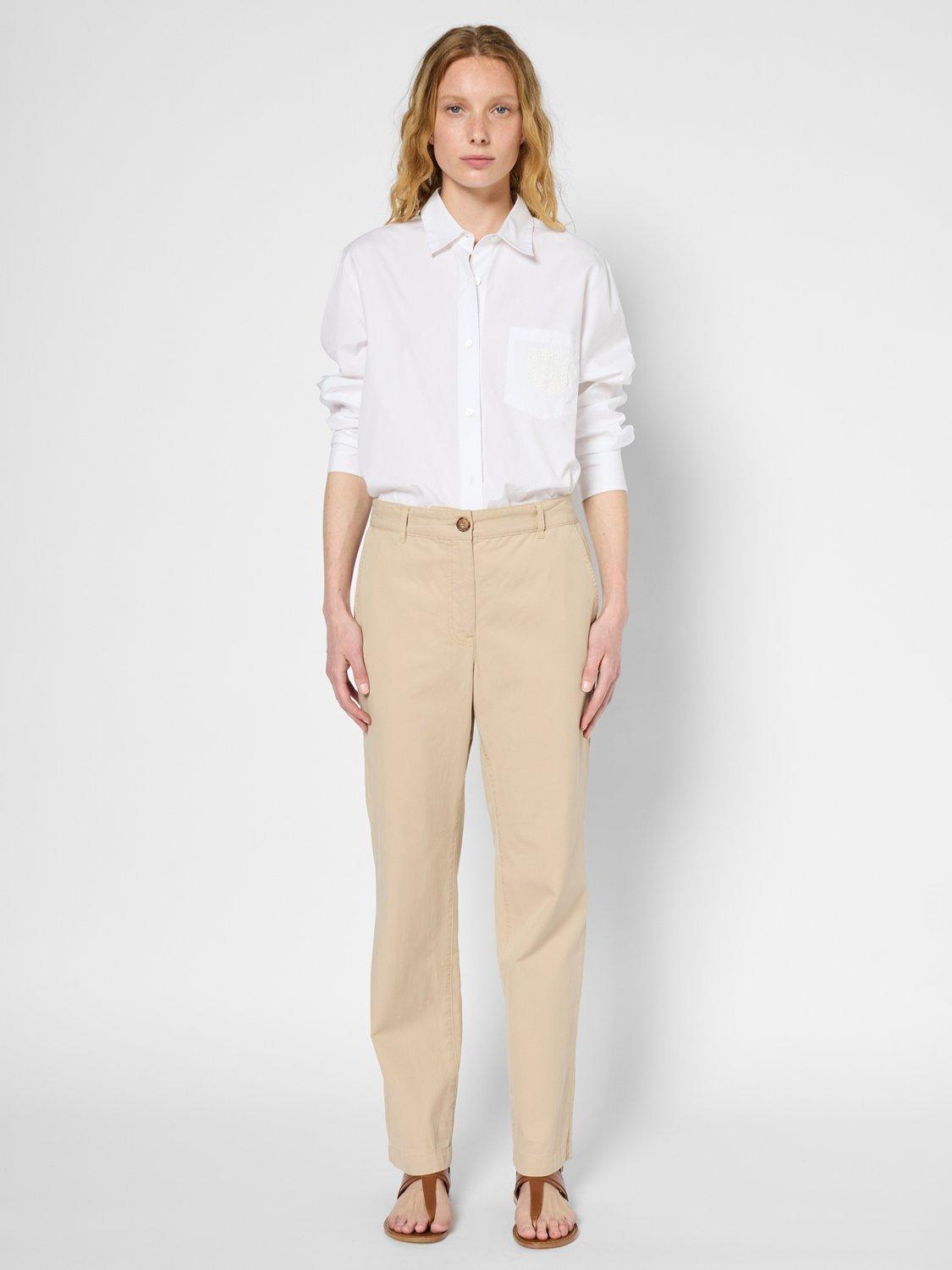 Product image 2 of 5, which shows Gerard Darel Laurette Straight Trousers, Beige, 8