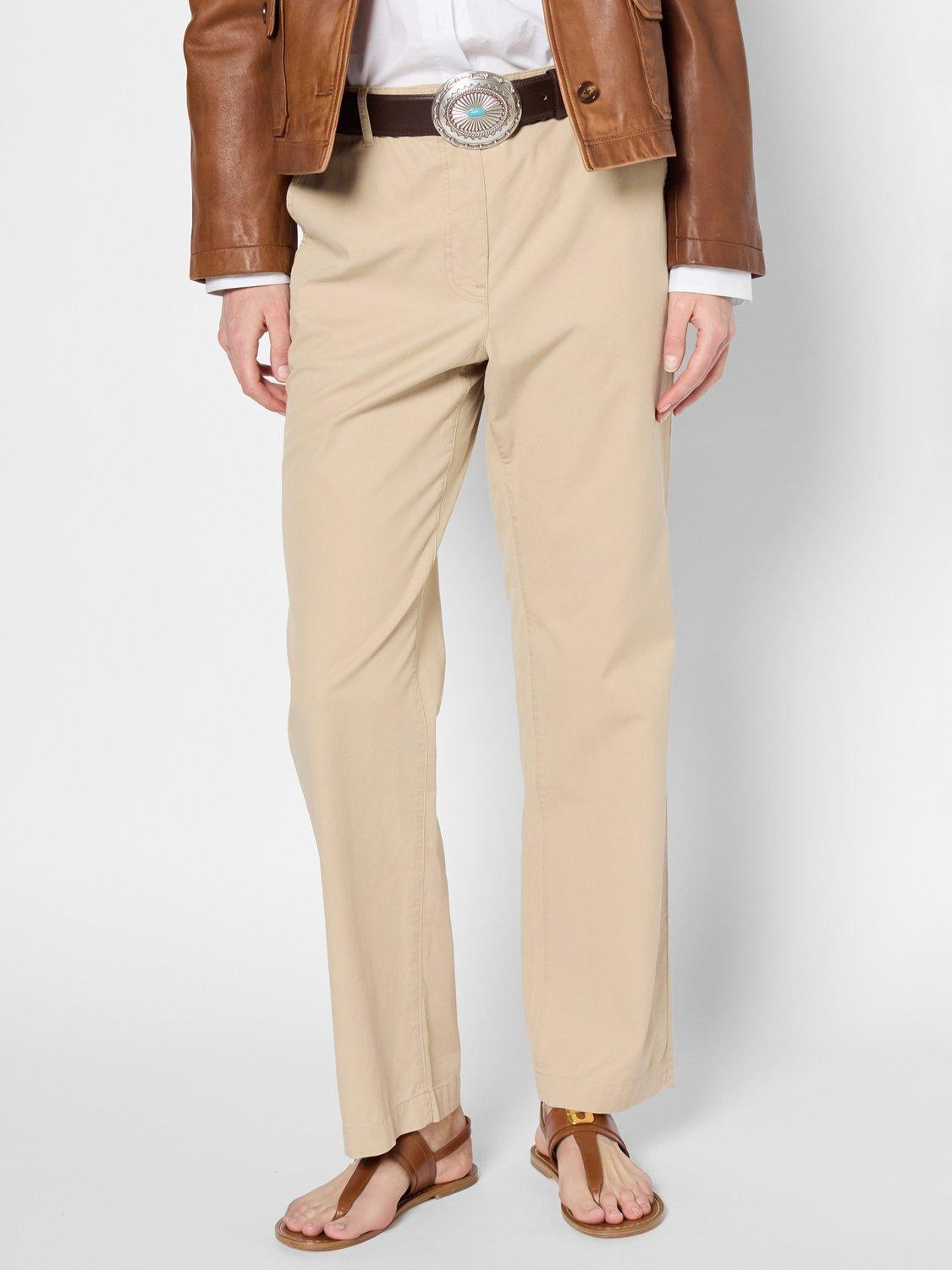 Product image 4 of 5, which shows Gerard Darel Laurette Straight Trousers, Beige, 8