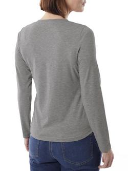 Rohan Women's Basis Long Sleeve T-Shirt, Mid Grey Marl - view 2, Mid Grey Marl