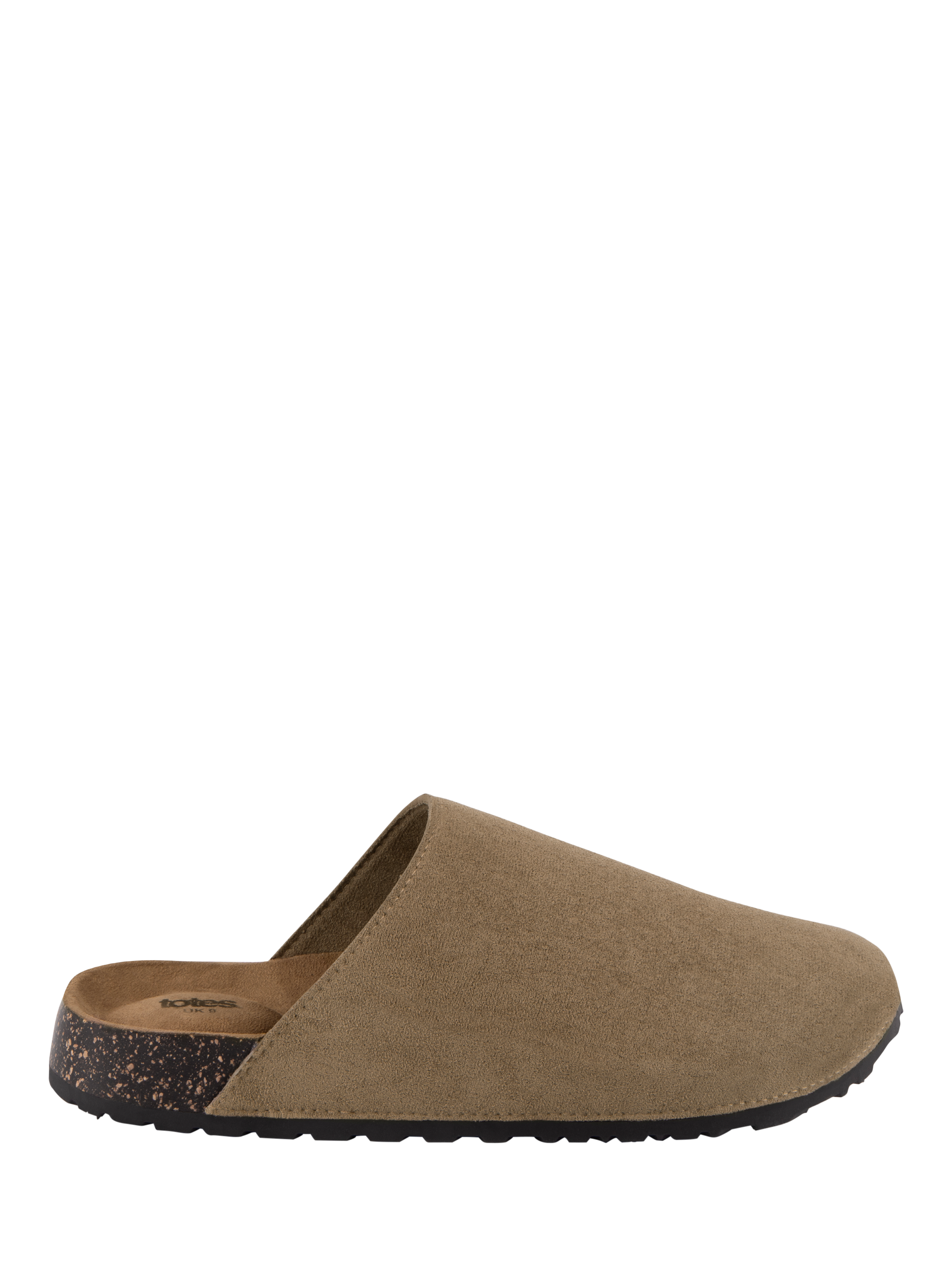 Product image 1 of 5, which shows totes Microsuede Clog Sandals, Brown, 8