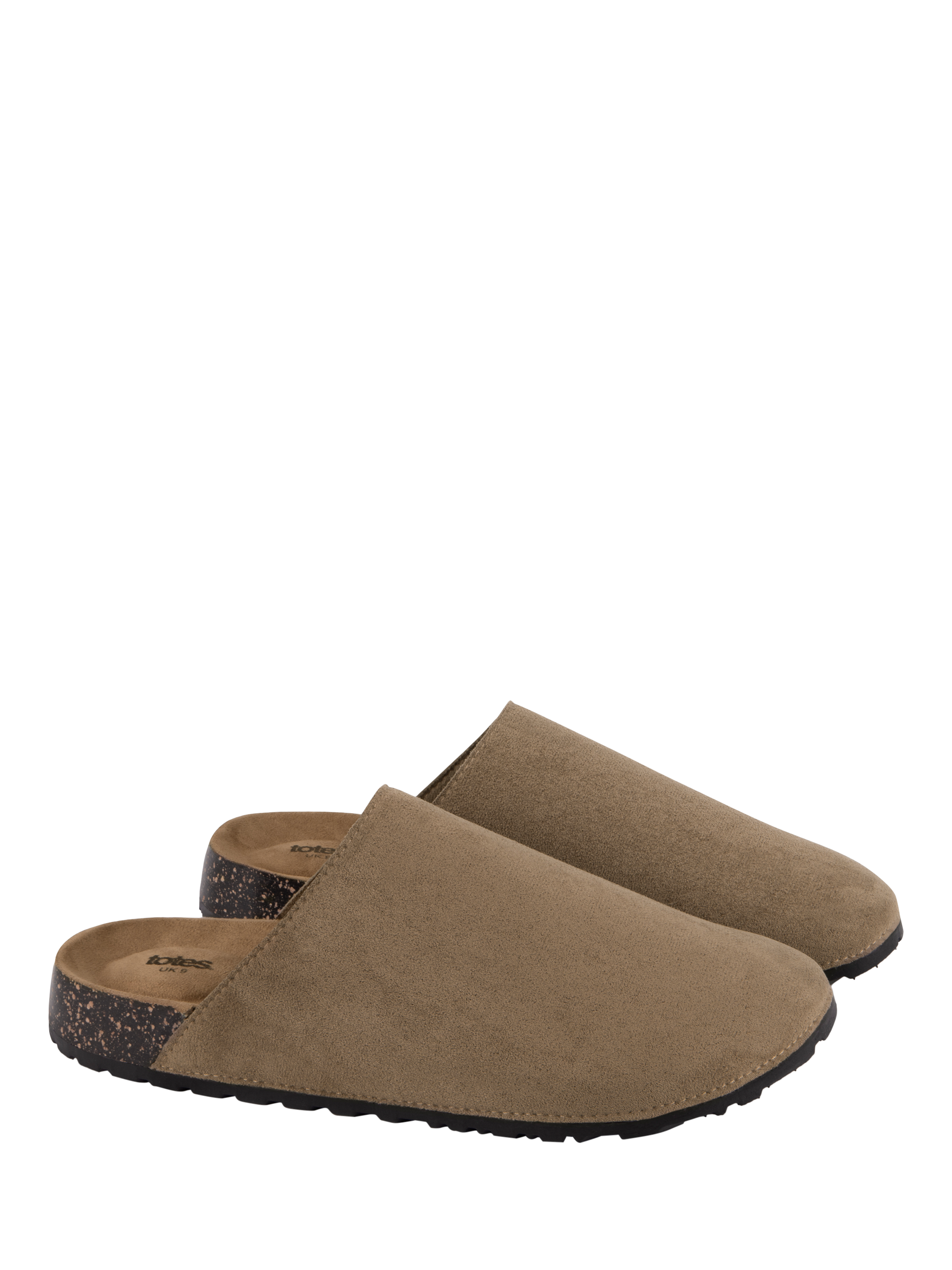 Product image 2 of 5, which shows totes Microsuede Clog Sandals, Brown, 8