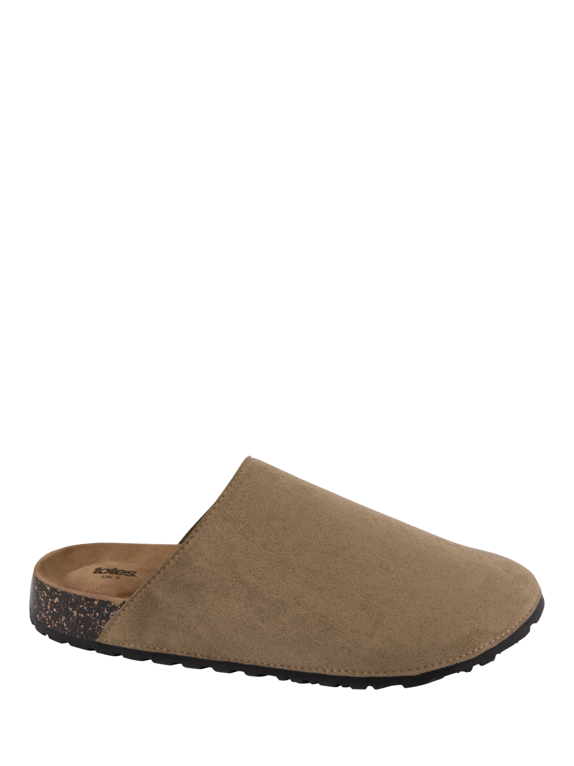 Product image 3 of 5, which shows totes Microsuede Clog Sandals, Brown, 8