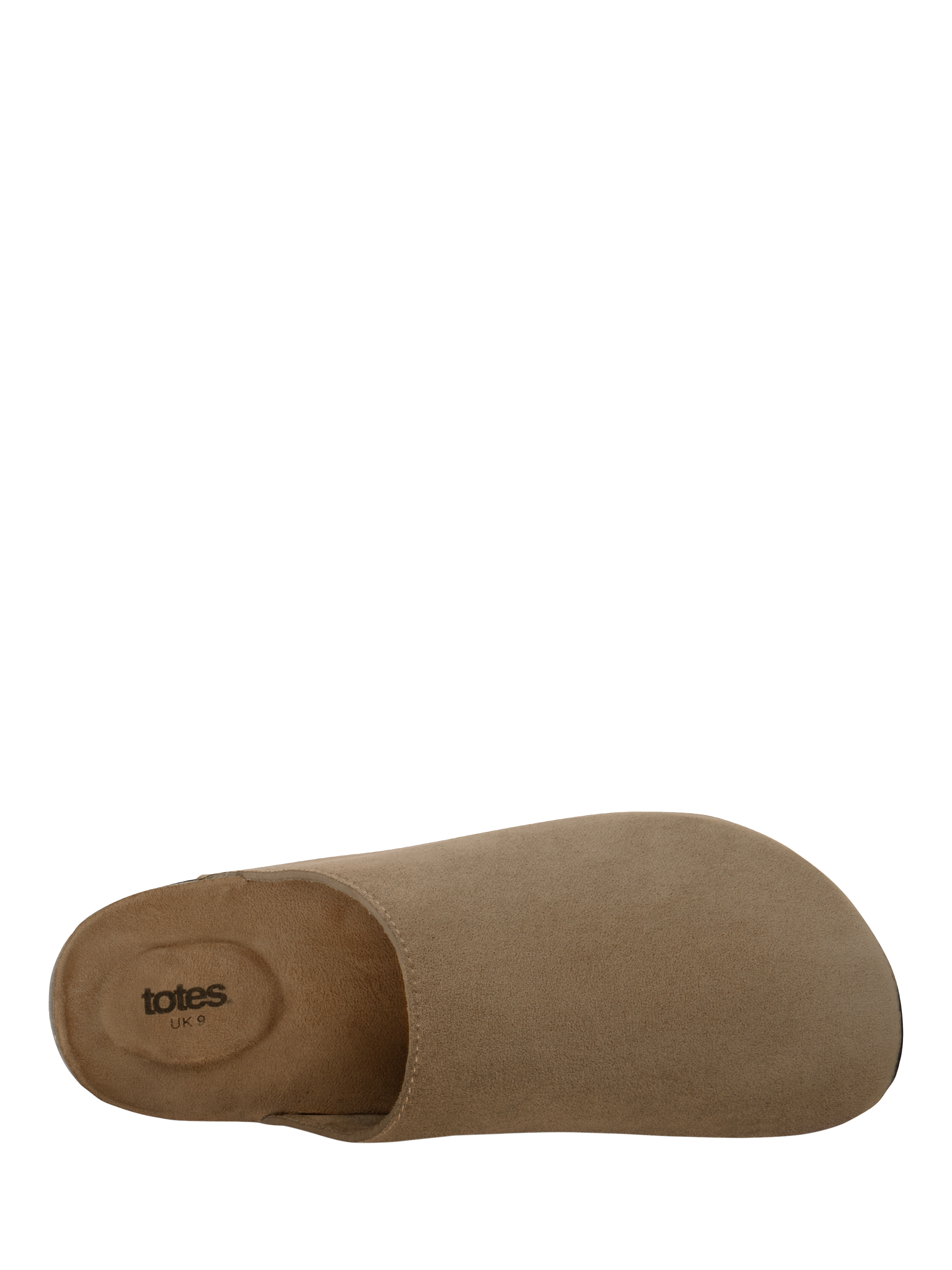 Product image 4 of 5, which shows totes Microsuede Clog Sandals, Brown, 8