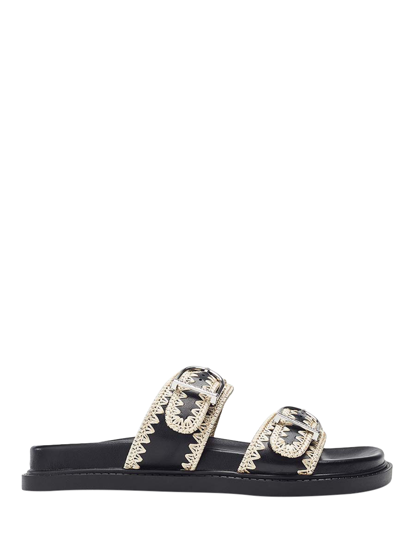 Product image 1 of 4, which shows Moda in Pelle Kerriki Footbed Sandals, Black, 5