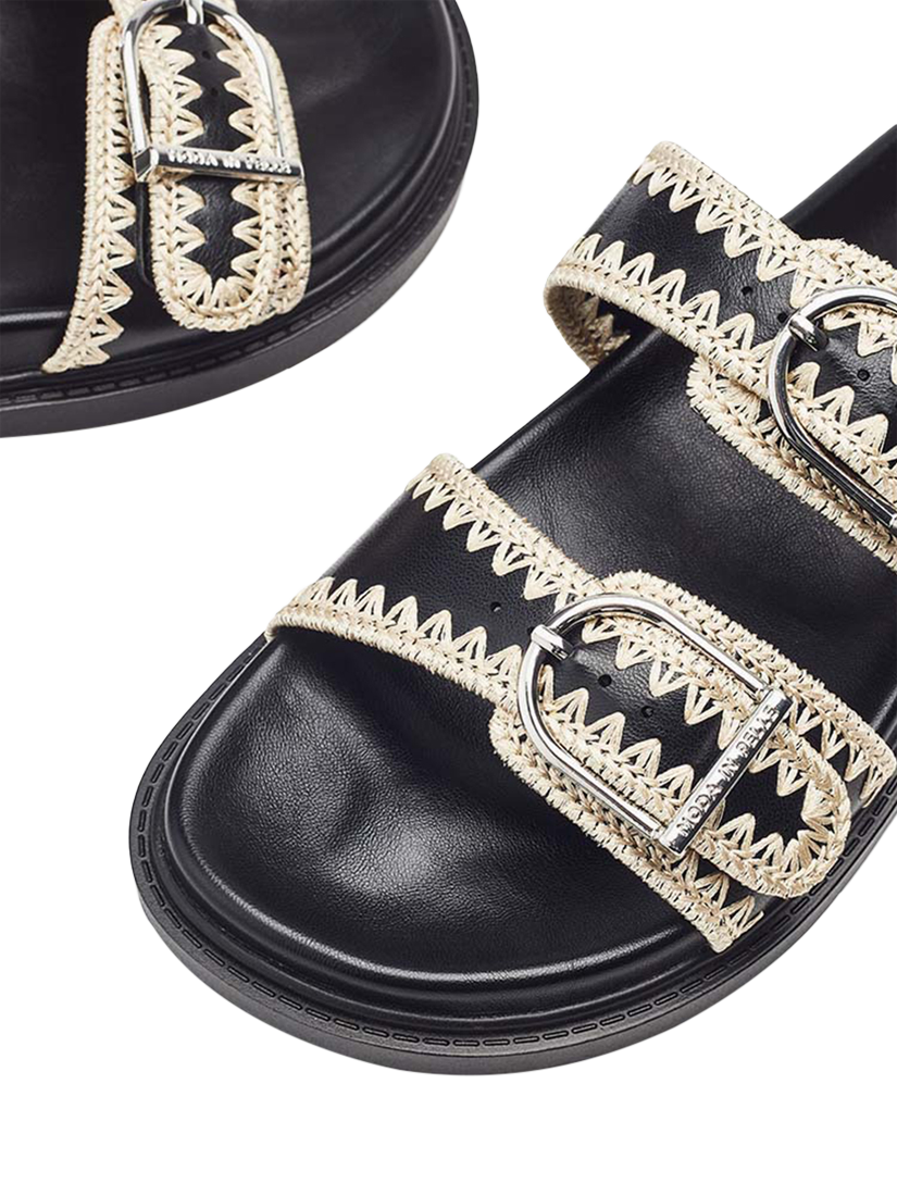 Product image 4 of 4, which shows Moda in Pelle Kerriki Footbed Sandals, Black, 5