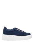 Moda in Pelle Bellis Suede Chunky Wedge Trainers, Navy