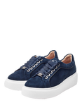 Moda in Pelle Bellis Suede Chunky Wedge Trainers, Navy