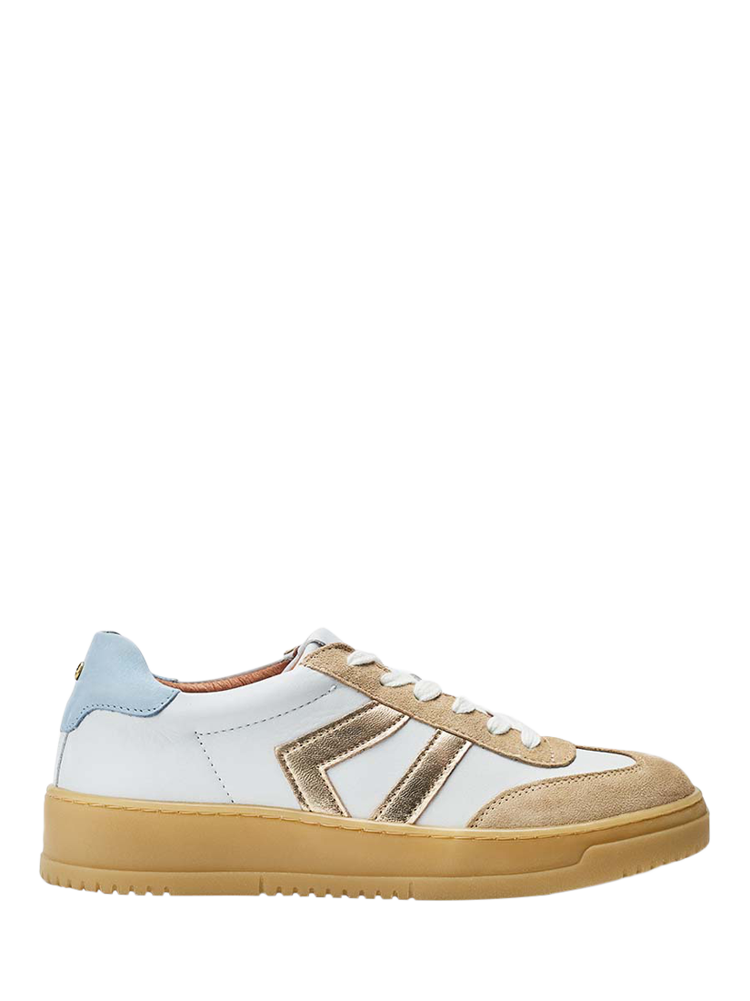 Moda in Pelle Bramble Leather Lace Up Trainers, White