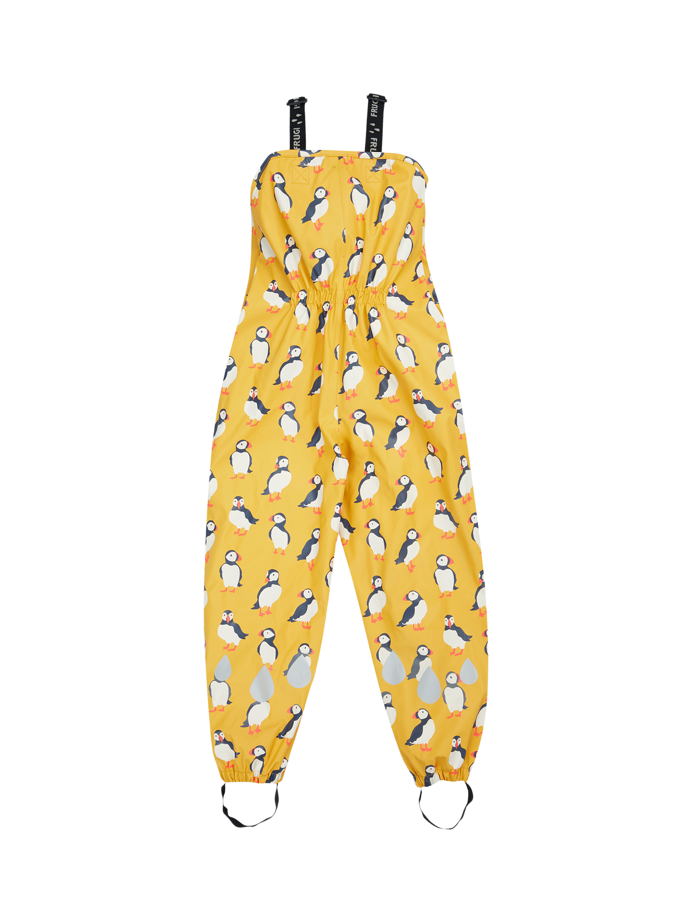 Product image 3 of 7, which shows Frugi Kids' Puddle Buster Waterproof Rain Trousers, Multi, 1-2 years