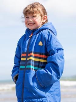 Frugi Kids' Atlantic Changing Robe, Cobalt/Rainbow - view 2, Cobalt/Rainbow