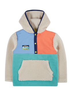 Frugi Kids' Casey Colour Block Fleece, Moss/Colourblock, Moss/Colourblock