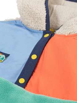 Frugi Kids' Casey Colour Block Fleece, Moss/Colourblock - view 2, Moss/Colourblock