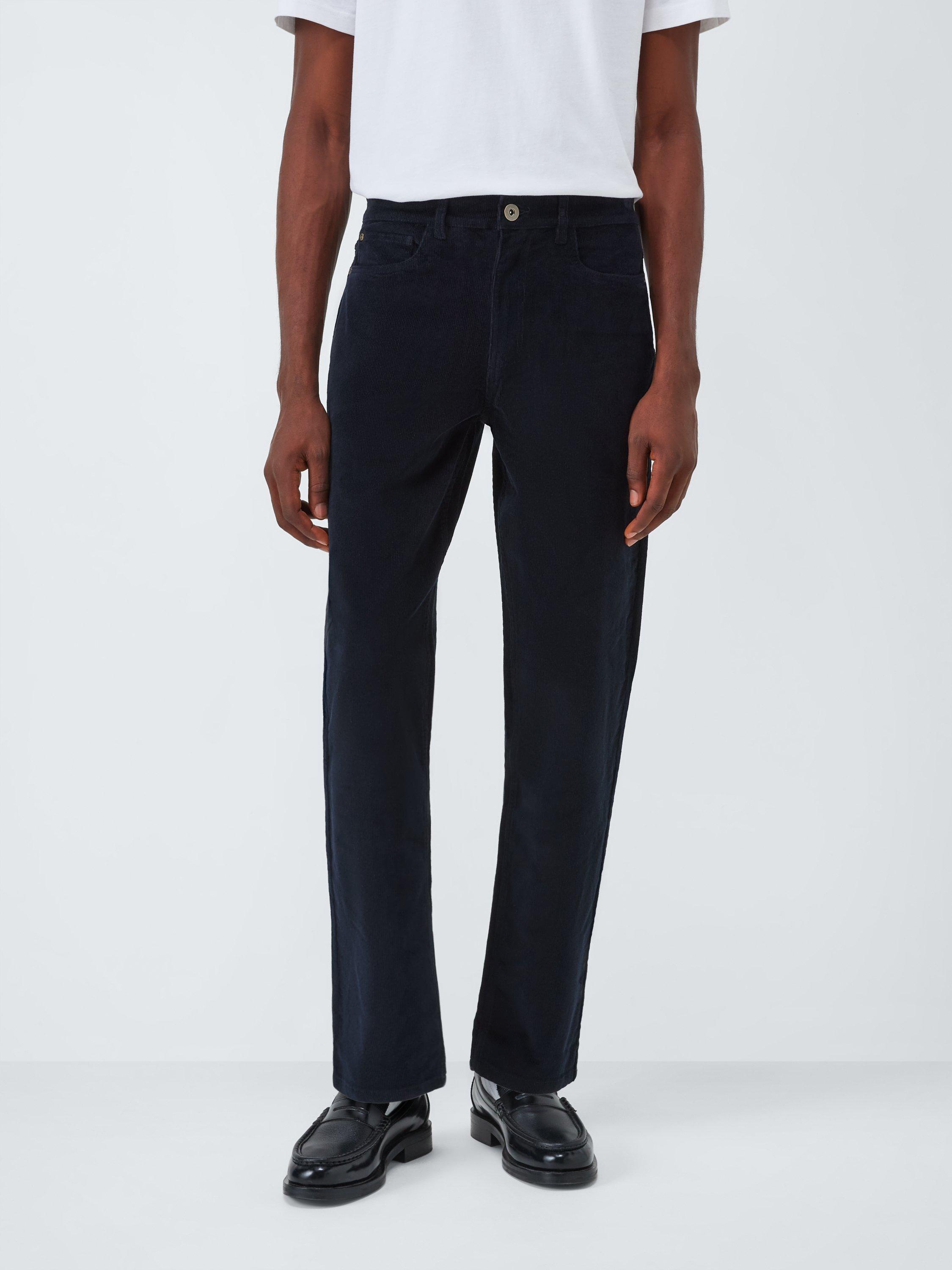 Product image 1 of 6, which shows John Lewis Straight Corduroy Trousers, Black, 34S