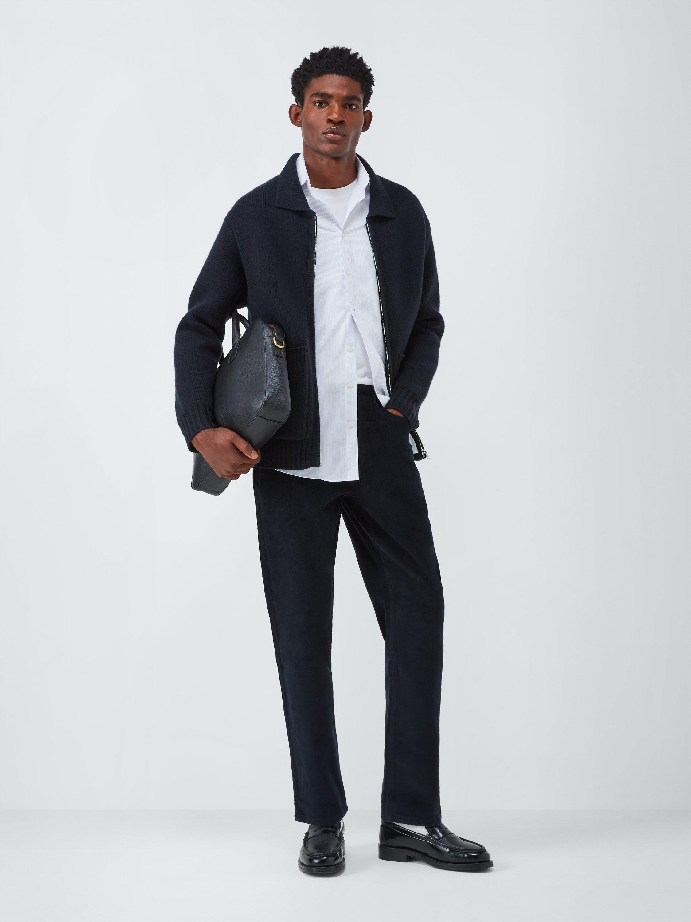 Product image 3 of 6, which shows John Lewis Straight Corduroy Trousers, Black, 34S