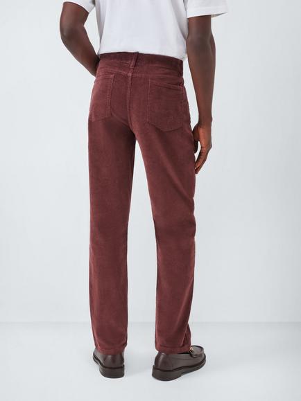 John Lewis Straight Corduroy Trousers - view 2, Decadent Chocolate