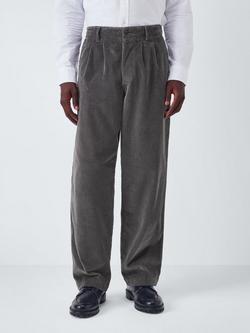 John Lewis Loose Fit Corduroy Trousers, Grey