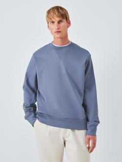 John Lewis Crew Neck Panel Cotton Sweatshirt, Flint Stone