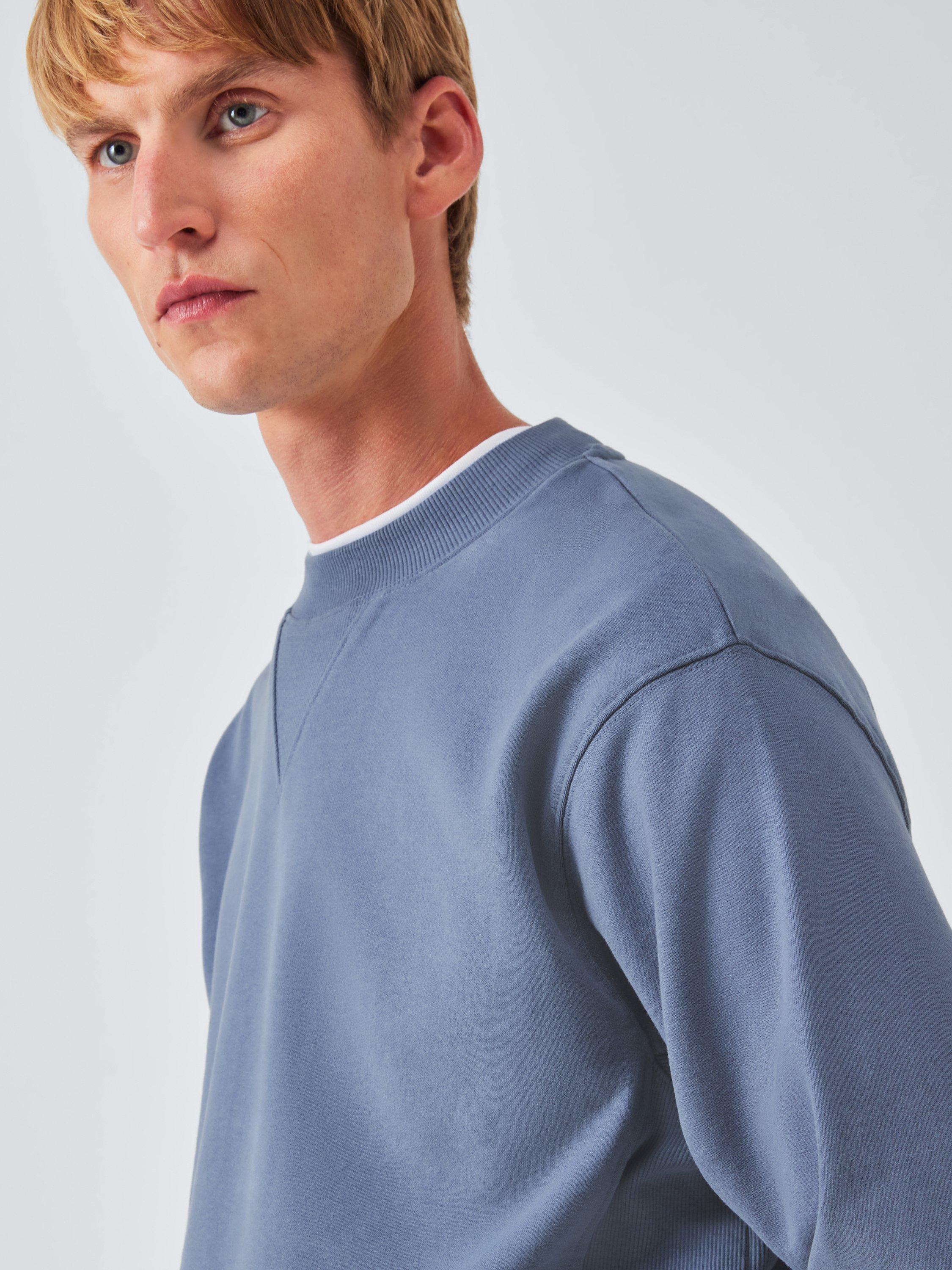 Product image 5 of 6, which shows John Lewis Crew Neck Panel Cotton Sweatshirt, Flint Stone, M