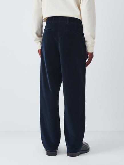 John Lewis Loose Fit Corduroy Trousers - view 2, Sky Captain
