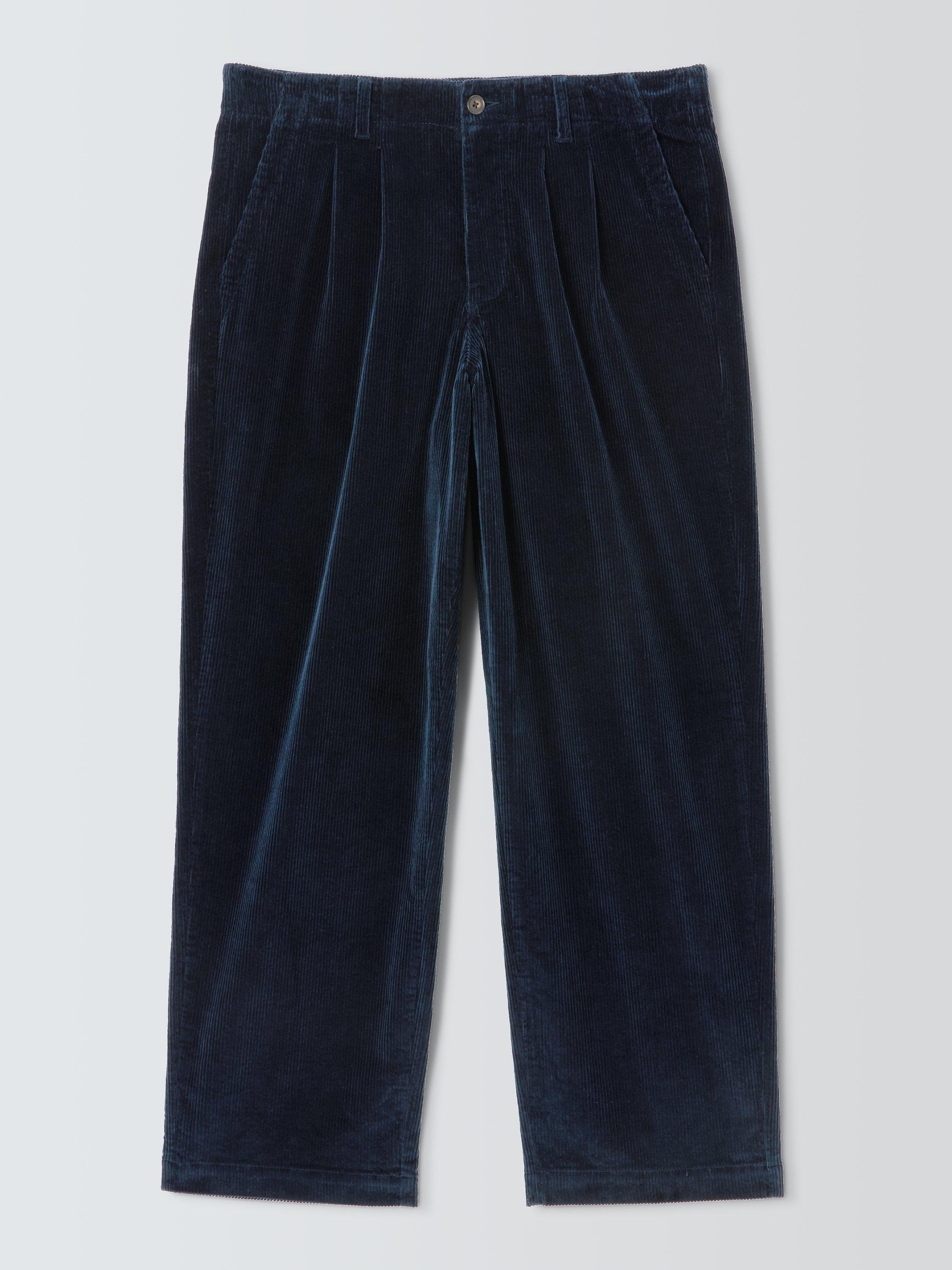 Product image 4 of 6, which shows John Lewis Loose Fit Corduroy Trousers, Sky Captain, 34R
