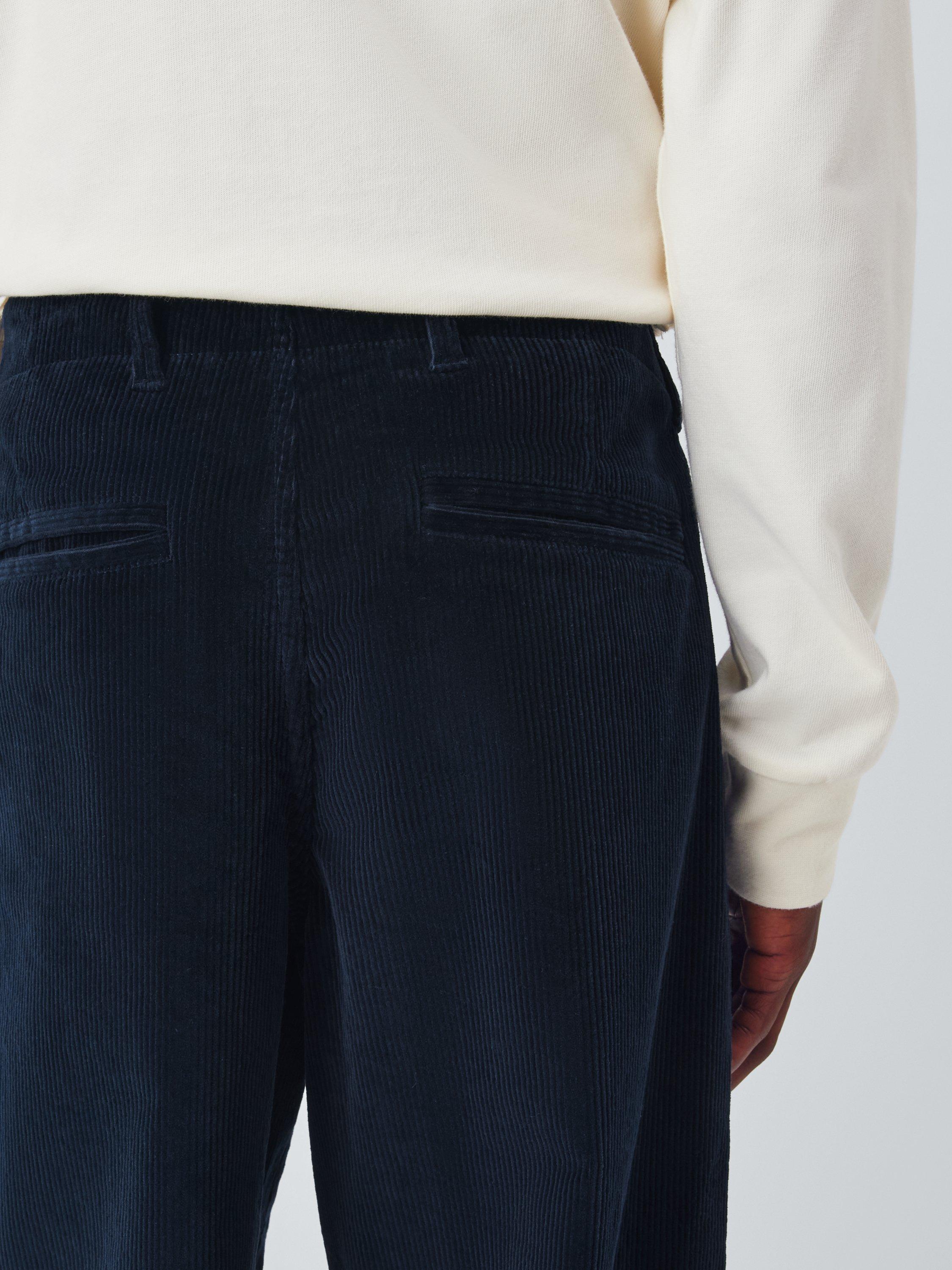 Product image 6 of 6, which shows John Lewis Loose Fit Corduroy Trousers, Sky Captain, 34R