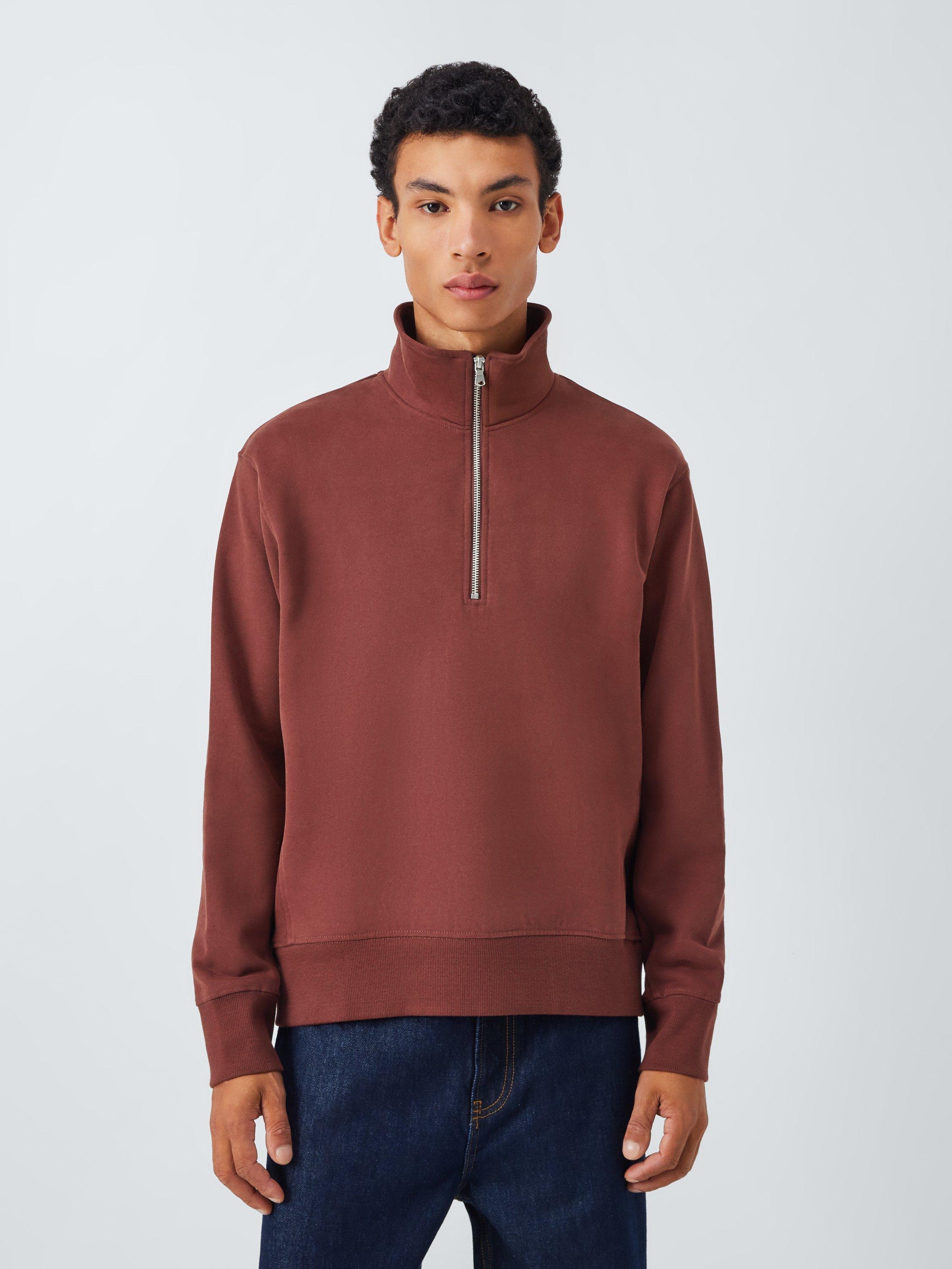John Lewis Half Zip Cotton Sweatshirt