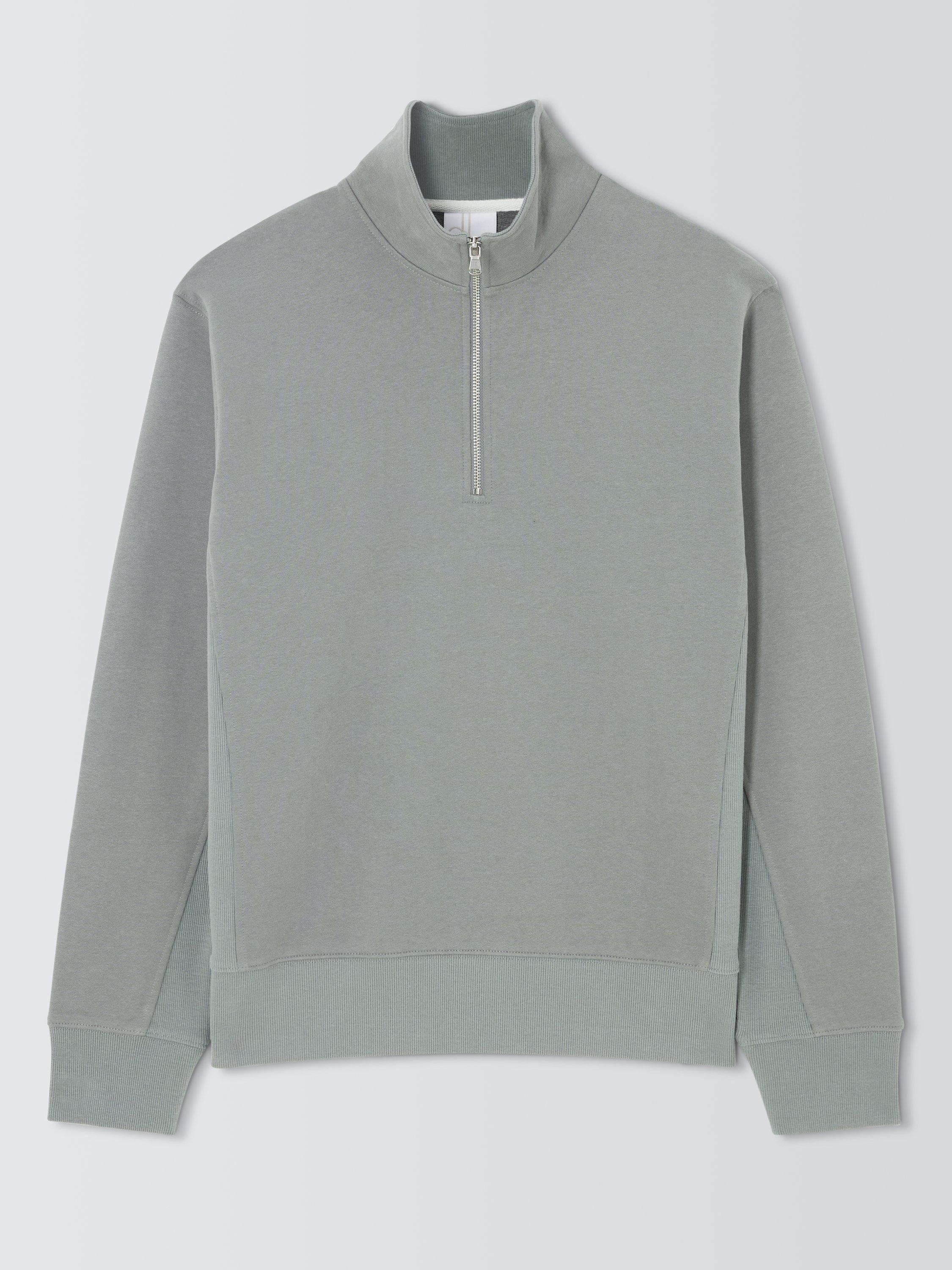 Product image 4 of 6, which shows John Lewis Half Zip Cotton Sweatshirt, Sedona Sage, S