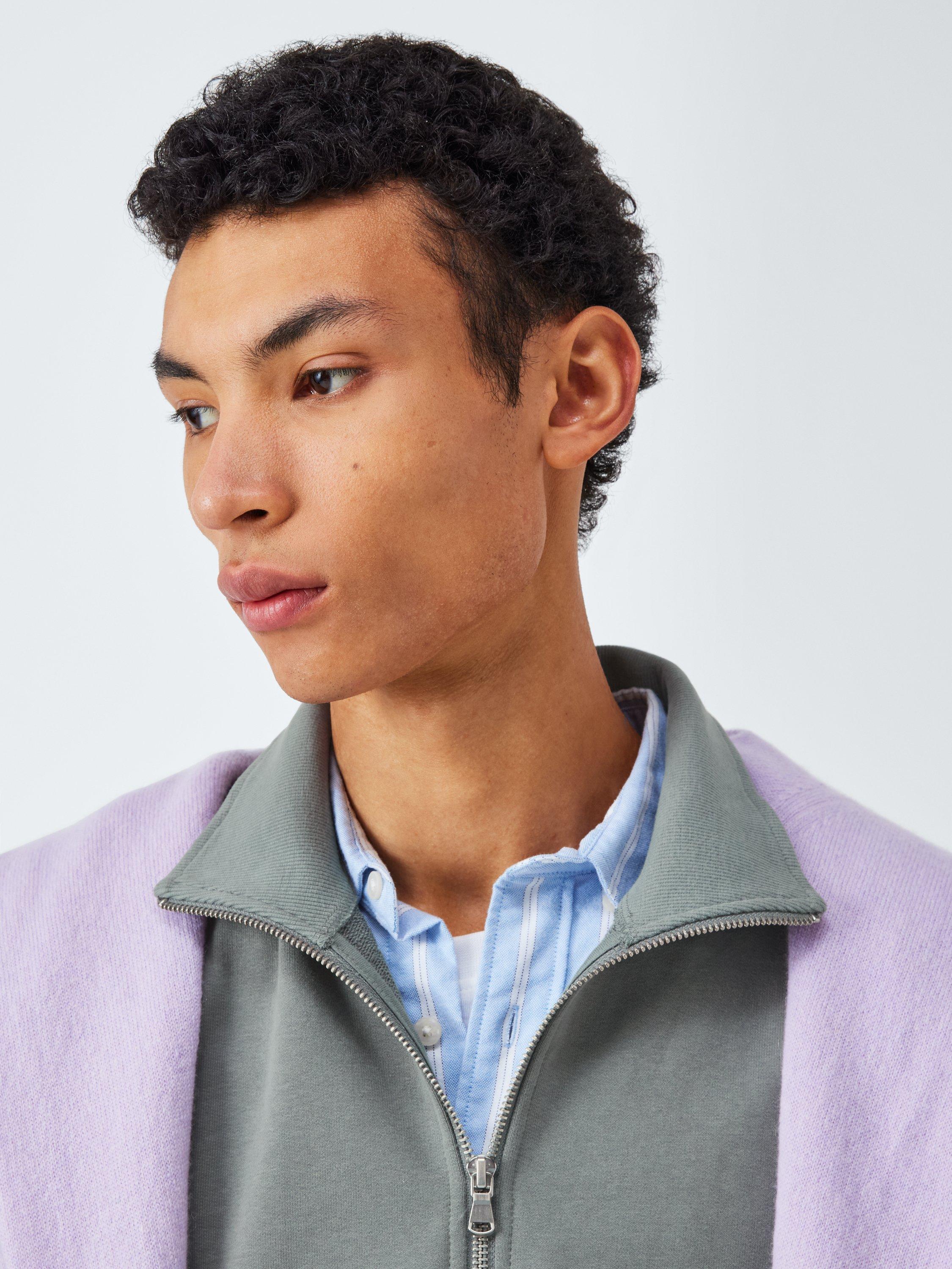 Product image 5 of 6, which shows John Lewis Half Zip Cotton Sweatshirt, Sedona Sage, S