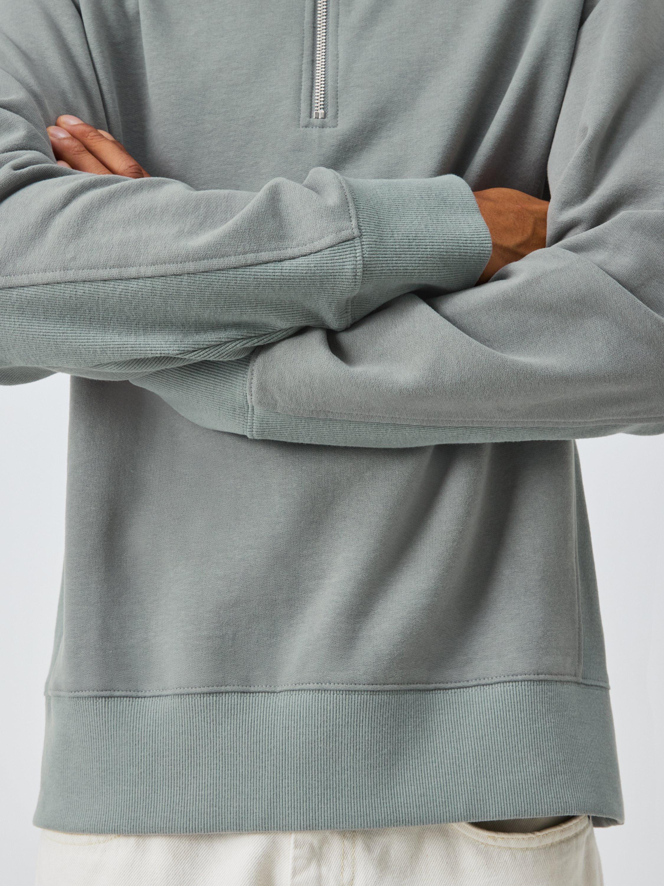Product image 6 of 6, which shows John Lewis Half Zip Cotton Sweatshirt, Sedona Sage, S