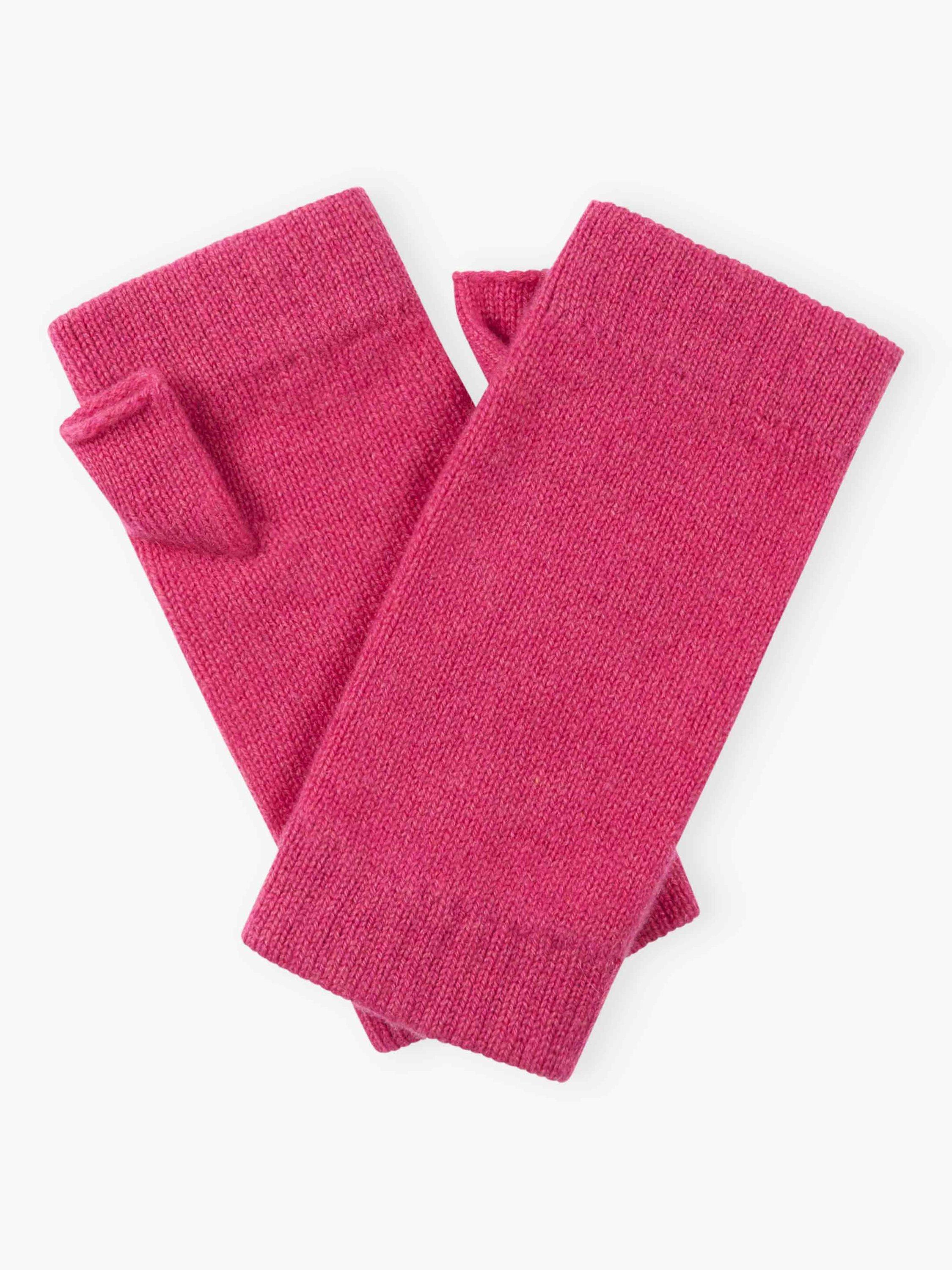 Brora Pure Cashmere Wrist Warmers, Pink