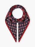 Brora Floral Block Patchwork Pure Silk Scarf, Black Cherry