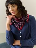 Brora Floral Block Patchwork Pure Silk Scarf, Black Cherry