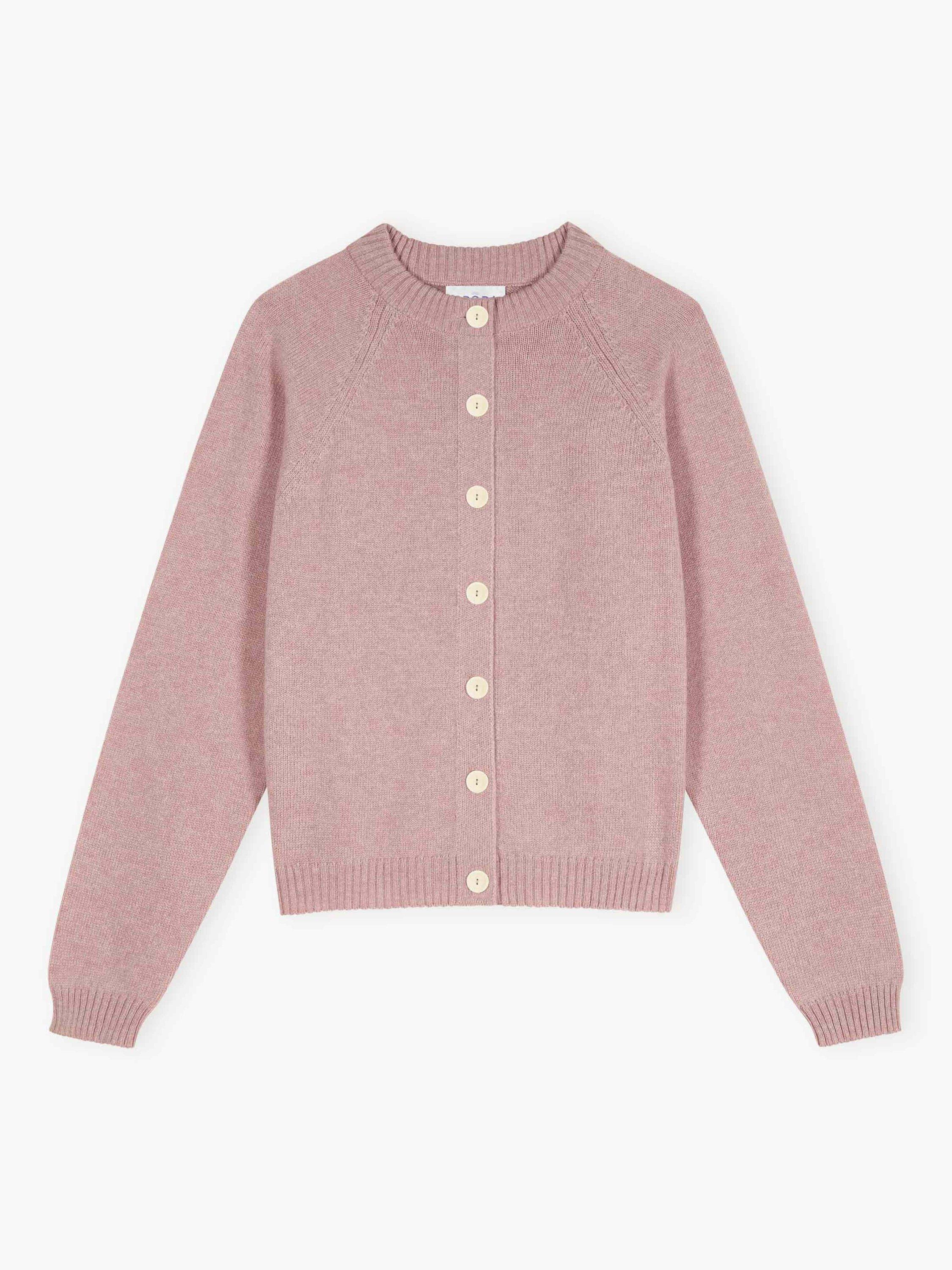 Product image 5 of 5, which shows Brora Raglan Sleeve Pure Cashmere Cardigan, Shell, 8