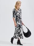 Ro&Zo Monochrome Abstract Spot Puff Sleeve Dress, Black/White