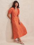 Ro&Zo Ditsy Wrap Back Midi Dress, Red