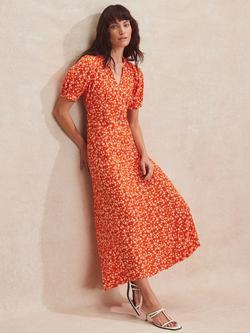 Ro&Zo Ditsy Wrap Back Midi Dress, Red - view 2, Red