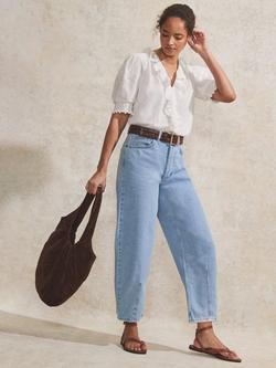 Ro&Zo Dobby Frill Front Top, White - view 2, White