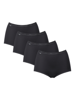 sloggi Basic+ Maxi Knickers, Pack of 4, Black