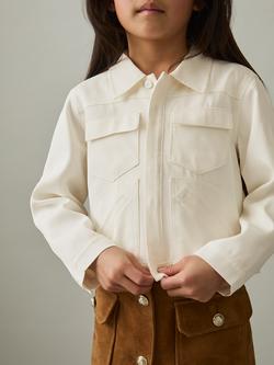 Reiss Kids' Joss Boxy Jacket, Ivory - view 2, Ivory