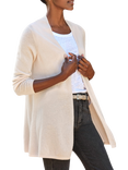 Pure Collection Gassato Swing Pure Cashmere Cardigan, Vanilla