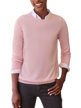 Pure Collection Cashmere Boyfriend Jumper, Pink