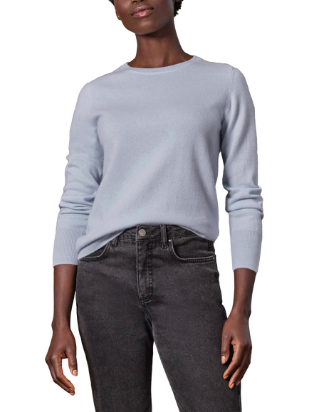 Pure Collection Crew Neck Pure Cashmere Sweater, Pastel Blue, Pastel Blue